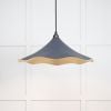Smooth Brass Flora Pendant in Slate