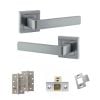 STATUS Montana Door Handle Pack (Latch Set - 3" CE Latch, 4" Slim Knuckle Hinges x2) - Satin Chrome
