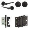 Complete Gio Door Handle Pack - Bathroom - Black - By Frelan Hardware - JE-E6B3-MB