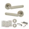 STATUS Carolina Door Handle Pack (3 Lever Lock Set - 2.5" CE Sashlock, 4" Fire Rated Hinges x3) - Satin Nickel