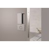 AGB Wave Flush Door Handle & Bathroom Lock Set - White