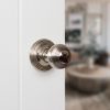 Old English Ripon Door Knob Pack (Lock Set - Horizontal Bathlock, 4" Fire Rated Hinges x3) - Polished Nickel