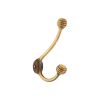 Beehive Twin Coat Hook Aged Brass