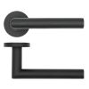 Zoo Hardware Lugano Lever on Round Rose - Black
