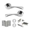 STATUS Colorado Door Handle Pack (Euro Lock Set - 2.5" CE Sashlock, 3" Fire Rated Hinges x3) - Polished Chrome