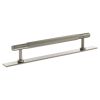 Millhouse Brass Battersea Linear T-Bar Cabinet Pull Handle on Backplate 160mm - Satin Nickel