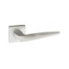 Forme Foglia Lever Door Handle on Minimal Square Rose - Satin Chrome (Pair)