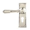 Polished Nickel Reeded Lever Euro Lock Set