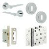Complete Gio Door Handle Pack - Sashlock - Polished Chrome - 65mm / 4-inch Hinges - JE-E7A8-PC