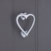 Heart Door Knocker Satin Chrome