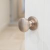 Millhouse Brass Edison Solid Brass Domed Mortice Knob on Concealed Fix Rose - Satin Nickel
