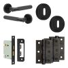 Complete Bari Door Handle Pack - Sashlock - Matt Black - 76mm / 3-inch Hinges - JE-D8B8-MB