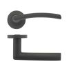 Zoo Hardware Olympus lever on round rose - Oscuro Matt Black