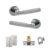 Senza Pari Rosarno Door Handle Pack (Latch Set - 2.5" CE Latch, 4" Slim Knuckle Hinges x2) - Polished Chrome