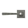 Pewter Avon Round Lever on Rose Set (Square)
