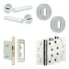 Complete Hex Door Handle Pack - Sashlock - Polished Chrome - 76mm / 4-inch Hinges - JE-C8A8-PC