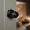 Old English Ripon Door Knob Pack (Bathroom Set - 4" Deadbolt, 4" Slim Knuckle Hinges x2) - Matt Black