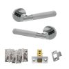 Senza Pari Rosarno Door Handle Pack (Latch Set - 3" CE Latch, 4" Fire Rated Hinges x3) - Polished Chrome