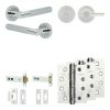 Complete Bari Door Handle Pack - Heavy Duty Tubular Bathroom (Plain Thumb Turn) - Polished Chrome - 102mm / 4-inch Hinges - JE-D32A2-PC