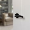 STATUS Texas Lever Door Handle on Round Rose - Matt Black (Pair)