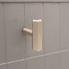 Hexagonal T bar Cupboard Pull Satin Silver