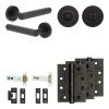 Complete Hex Door Handle Pack - Heavy Duty Tubular Bathroom (Standard Thumb Turn) - Matt Black - 102mm / 4-inch Hinges - JE-C32A3-MB