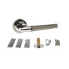 STATUS Tennessee Door Handle Pack (Latch Set - 3" CE Latch, 3" Fire Rated Hinges x3) - Black Nickel/Polished Chrome
