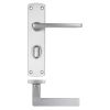Zoo Hardware Leon lever on bathroom backplate - Satin Chrome