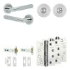 Complete Bari Door Handle Pack - Heavy Duty Tubular Bathroom (Standard Thumb Turn) - Polished Chrome - 102mm / 4-inch Hinges - JE-D32A3-PC