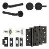 Complete Midtown Door Handle Pack - Heavy Duty Tubular Bathroom (Knurled Thumb Turn) - Matt Black - 64mm / 4-inch Hinges - JE-G30A1-MB