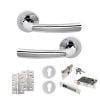 STATUS Nevada Door Handle Pack (Euro Lock Set - 2.5" CE Sashlock, 4" Slim Knuckle Hinges x2) - Polished Chrome