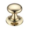 Zoo Hardware Mushroom Mortice Knob Furniture 60mm Rose dia. - Polished Brass