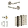 Complete Midtown Door Handle Pack - Heavy Duty Latch - Satin Nickel - 64mm / 3-inch Hinges - JE-G20B-SN