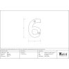 Aged Bronze Numeral 6