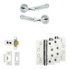 Complete Classic Door Handle Pack - Heavy Duty Latch - Polished Chrome - 64mm / 4-inch Hinges - JE-A20A-PC