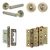 Complete Hex Door Handle Pack - Internal Doors - Antique Brass - By Frelan Hardware - JE-C5B3-AB