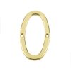 Jedo 75mm Screw Fix Numerals Polished Brass No. 0 - By Frelan Hardware - JN-0