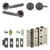Complete Bari Door Handle Pack - Heavy Duty Tubular Bathroom (Plain Thumb Turn) - Black Nickel - 64mm / 3-inch Hinges - JE-D30B2-BN
