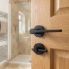Complete Gio Door Handle Pack - Heavy Duty Tubular Bathroom (Plain Thumb Turn) - Matt Black - 76mm / 3-inch Hinges - JE-E31B2-MB