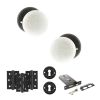 Old English Skipton Door Knob Pack (Lock Set - Horizontal Sashlock, 3" Fire Rated Hinges x3) - Matt Black