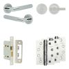 Complete Bari Door Handle Pack - Bathroom Lock (Knurled Thumb Turn) - Polished Chrome - 65mm / 4-inch Hinges - JE-D5A1-PC