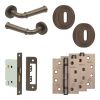 Complete Classic Door Handle Pack - Sashlock - Dark Bronze - 76mm / 4-inch Hinges - JE-A8A8-DB