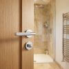 Complete Bari Door Handle Pack - Heavy Duty Tubular Bathroom (Standard Thumb Turn) - Polished Chrome - 76mm / 3-inch Hinges - JE-D31B3-PC