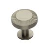 Heritage Brass Cabinet Knob Ridge Design with Rose 32mm Satin Nickel finishUK Registered Design Number 6194410