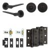 Complete Gio Door Handle Pack - Heavy Duty Tubular Bathroom (Standard Thumb Turn) - Matt Black - 64mm / 3-inch Hinges - JE-E30B3-MB