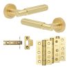 Complete Bloom Door Handle Pack - Internal Doors - Satin Brass - 76mm / 3-inch Hinges - JE-B3B-SB