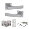 Senza Pari Panetti Door Handle Pack (3 Lever Lock Set - 2.5" CE Sashlock, 4" Fire Rated Hinges x3) - Polished Chrome