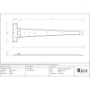 Pewter 22" Penny End T Hinge (pair)