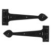 Black Textured 12" Cast T Hinge (pair)