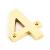 Polished Brass Numeral 4